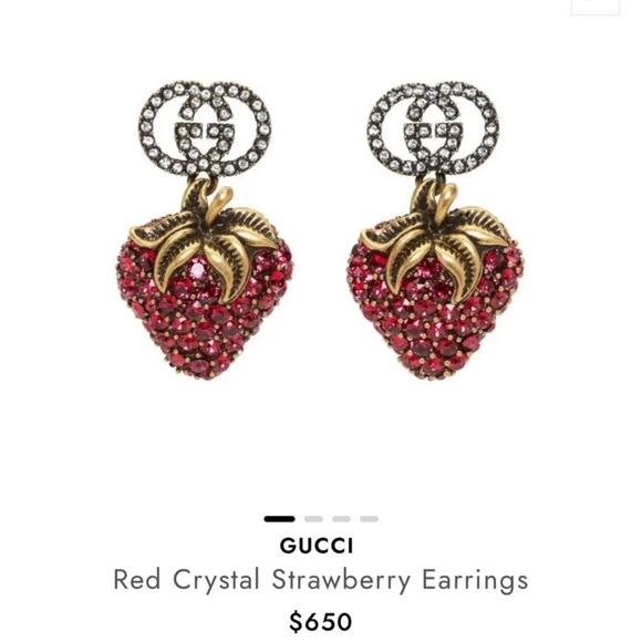 Gucci Gold and Red Crystal Earrings - Picture 1 of 1